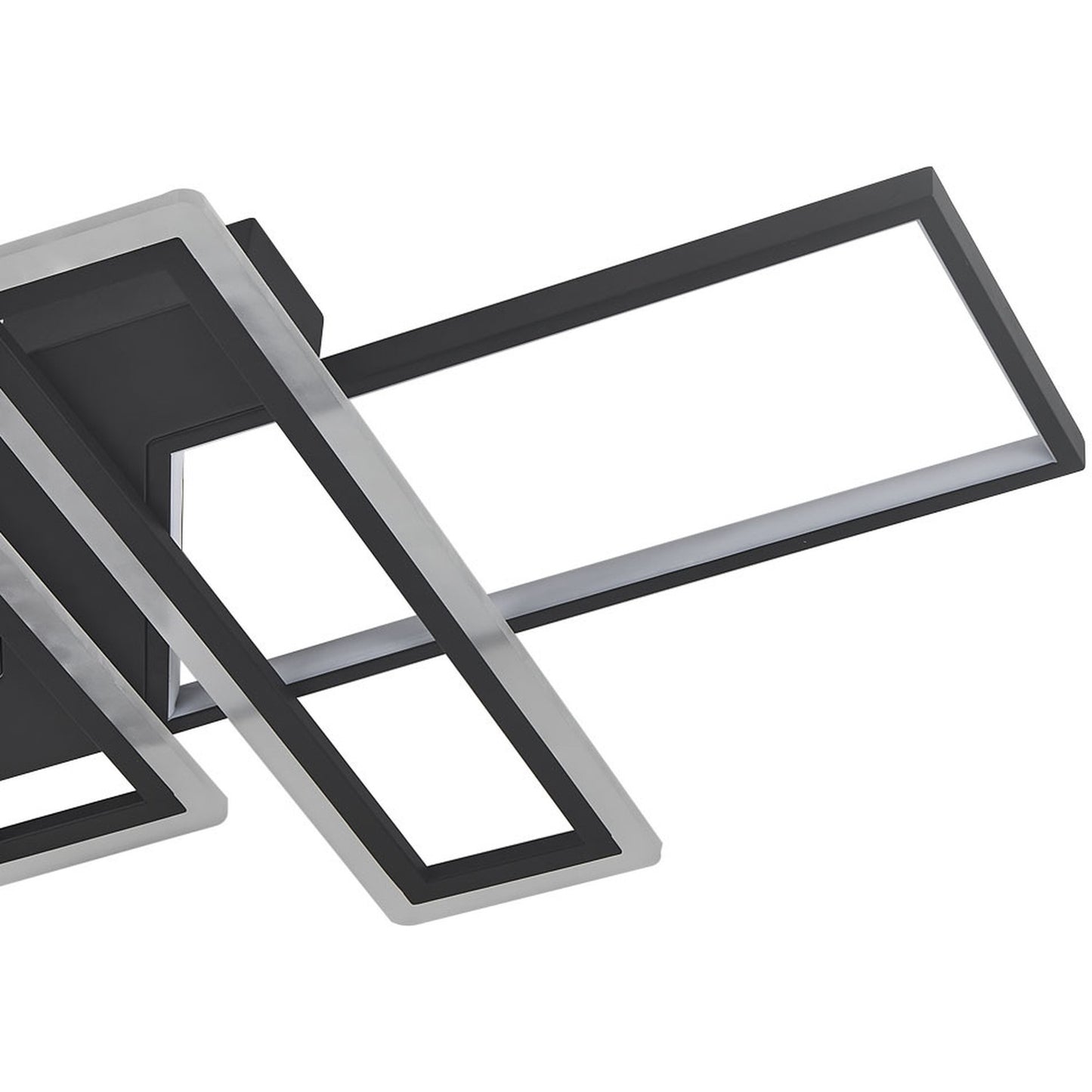 Z-Shaped Geometric Black Frame LED Ceiling Light - Cool White / 120W
