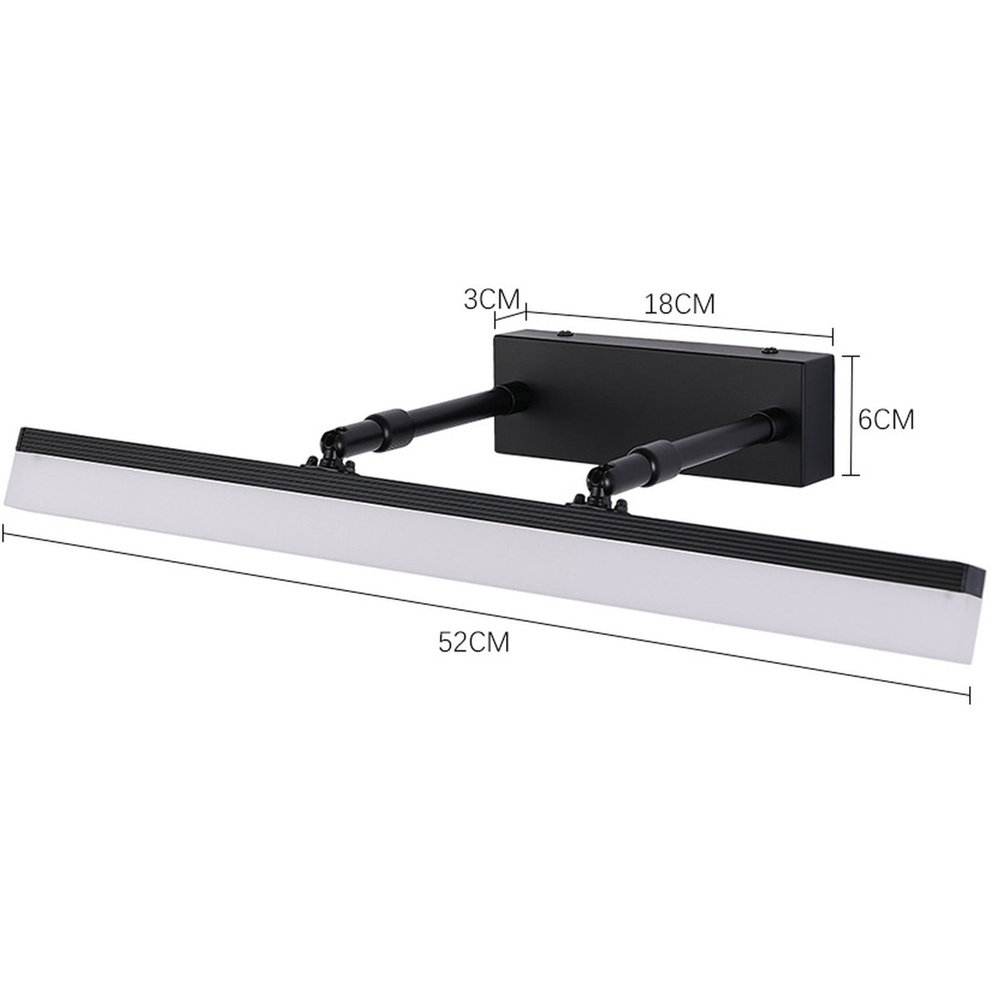 LED Vanity Lighting Wall Sconces Makeup Mirror - Black