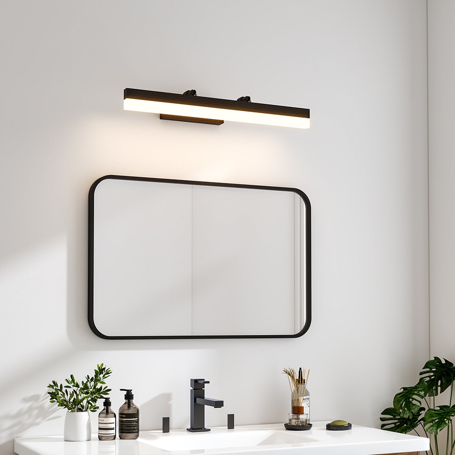 LED Vanity Lighting Wall Sconces Makeup Mirror - Black