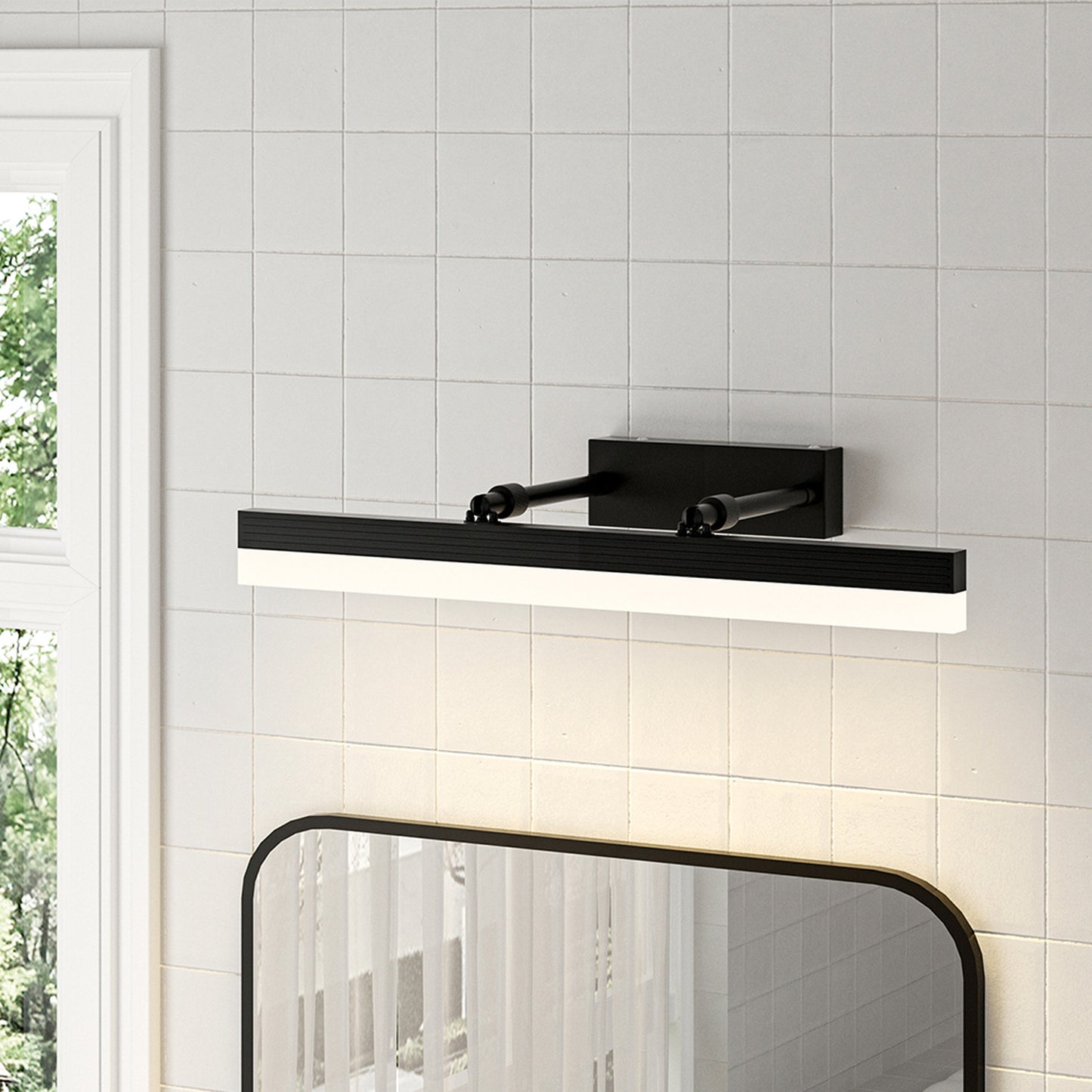 LED Vanity Lighting Wall Sconces Makeup Mirror - Black