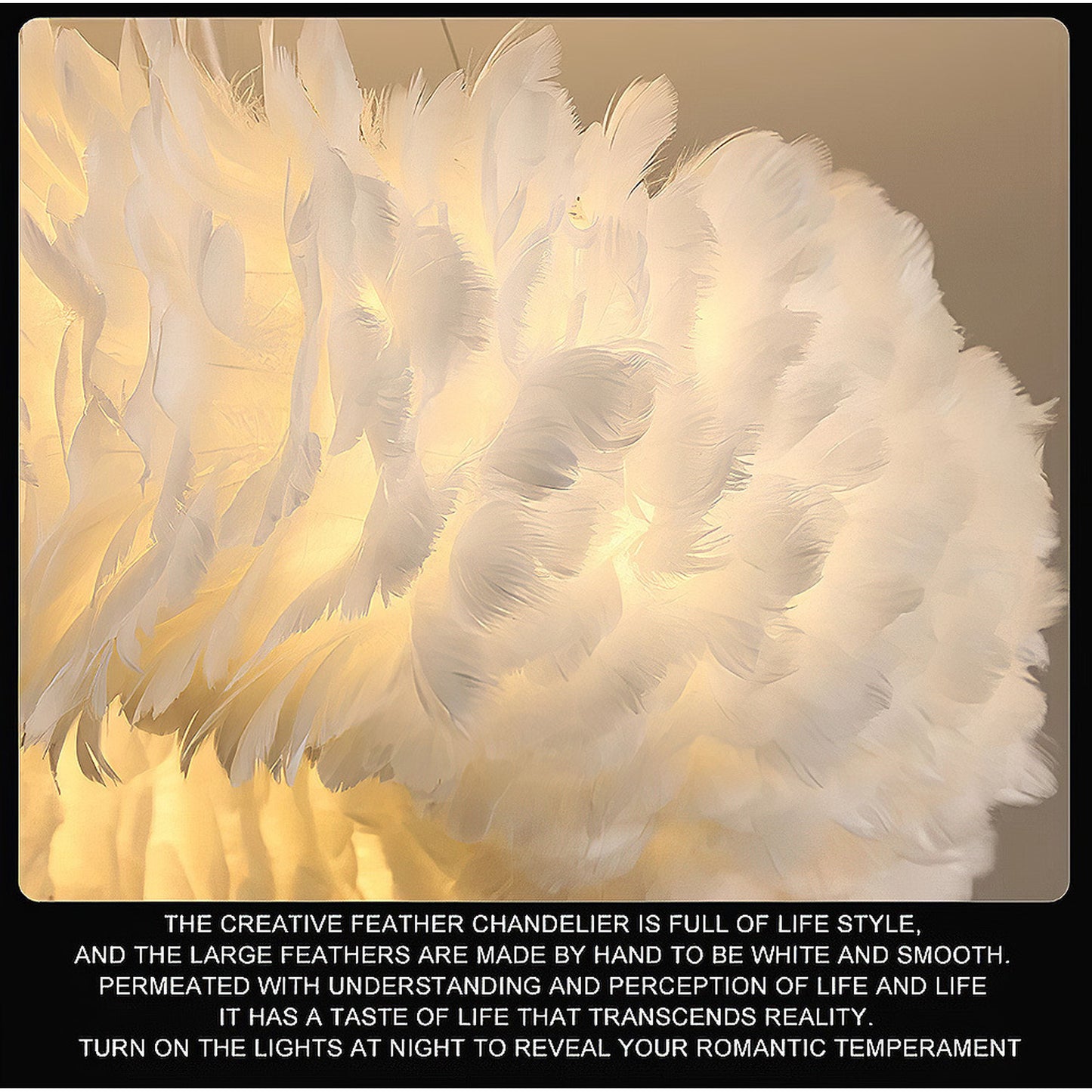 Chic Feather 6-Light Pendant Light - White