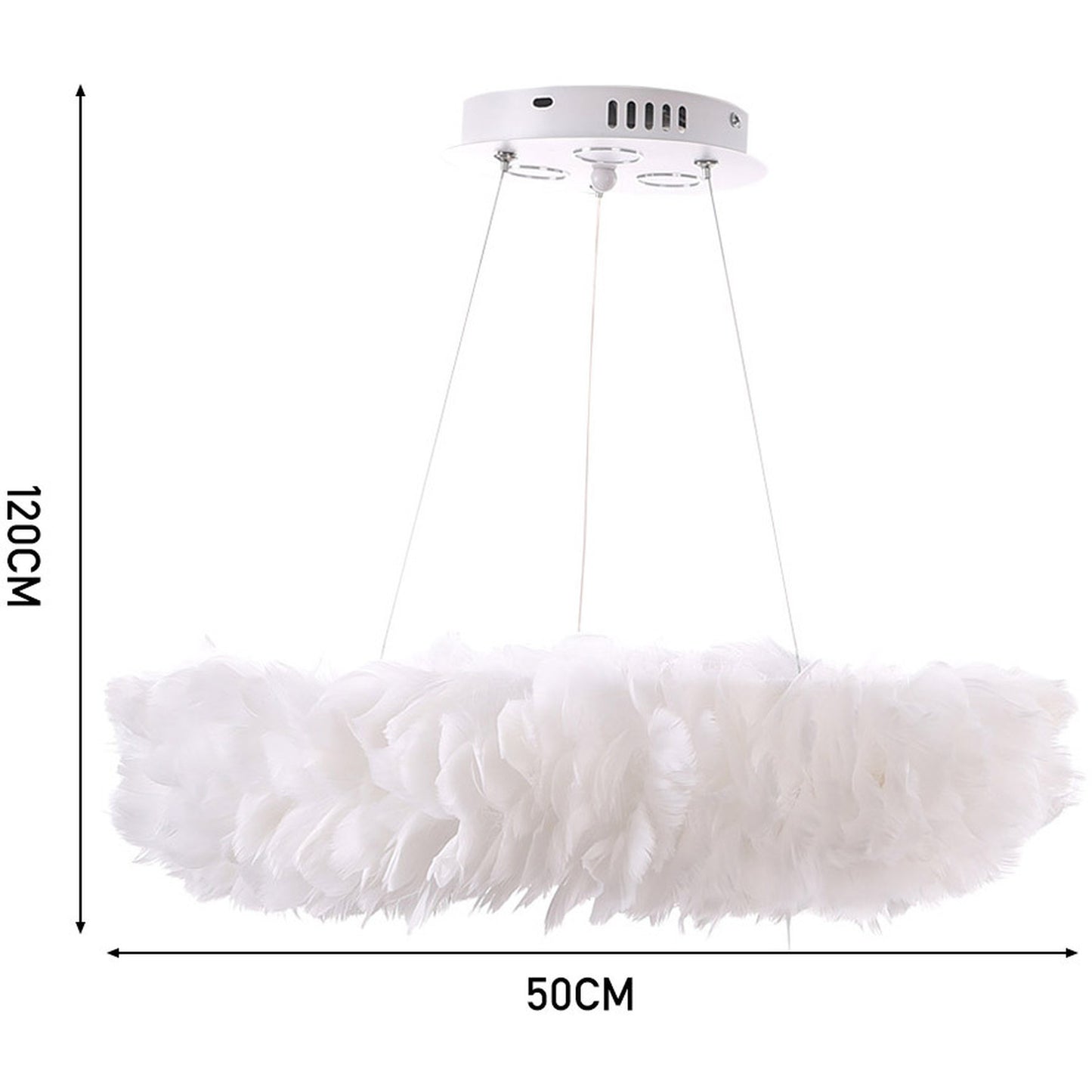 Chic Feather 6-Light Pendant Light - White