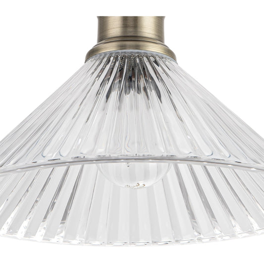 COSYLYTE Bowley Bathroom Glass Ceiling Flush Light - Matt Black